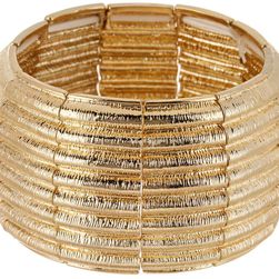 Natasha Accessories Textured Stretch Bracelet GOLD
