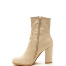 Incaltaminte Femei CheapChic Swaggy Strut Chunky Faux Leather Booties Nude