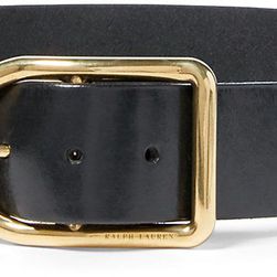 Ralph Lauren Keyhole Buckle Vachetta Belt Black