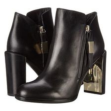 Incaltaminte Femei See by Chloe Heel with Metallic Detail Zip Bootie Black