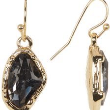 14th & Union Irregular Organic Crystal Stone Drop Earrings BLK DIAMOND-GOLD