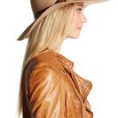 Accesorii Femei David Young Faux Leather Band Wool Felt Floppy Hat TAN