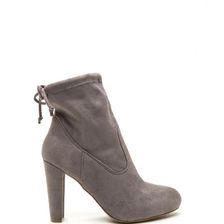 Incaltaminte Femei CheapChic Key To Success Tied Chunky Booties Grey