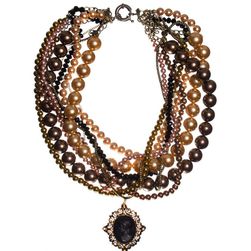 Colier cu perle si pandant camee, Danessa