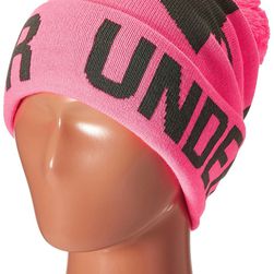 Under Armour UA Graphic Pom Pom Beanie Pink Punk/Phantom Gray