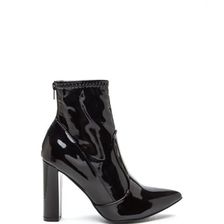 Incaltaminte Femei CheapChic Bad Gal Pointy Faux Patent Booties Black