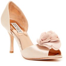 Badgley Mischka Thora Rosette Pump - Multiple Widths Available NUDE SATIN