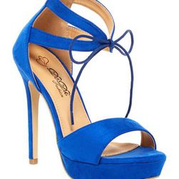Incaltaminte Femei Elegant Footwear Dotty Platform Lace-Up Sandal ROYAL BLUE