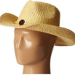 San Diego Hat Company PBC2441 Woven Paper Cowboy w/ Coconut Trim Detail Natural