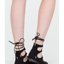 Incaltaminte Femei CheapChic Style Royale Faux Suede Lace-up Flats Black