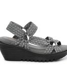 Incaltaminte Femei Bernie Mev Crystal Shimmer Wedge Sandal Pewter Metallic