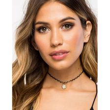 Bijuterii Femei CheapChic Rhinestone Flower Wave Choker Black