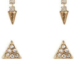 Free Press Pave Earrings - Set of 3 CLEAR-GOLD