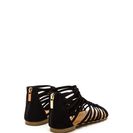 Incaltaminte Femei CheapChic Keep In Line Caged Faux Nubuck Sandals Black