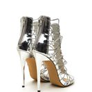 Incaltaminte Femei CheapChic X-off Caged Metallic Stiletto Heels Silver