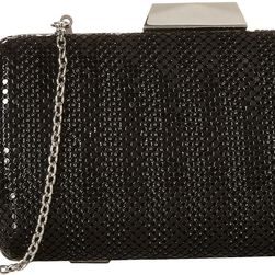 Jessica McClintock Callie Stripe Mesh Minaudiere Black