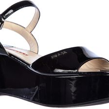 Prada Sandals Patent Leather Soft Black