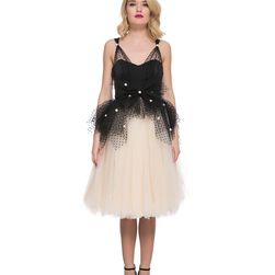 Rochie crem, din tulle cu buline, Mackenzie, Casa di Livia