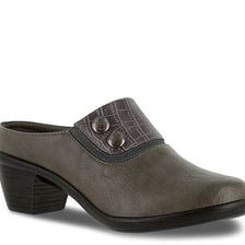 Incaltaminte Femei Easy Street Baton Mule Grey Faux Croc Leather