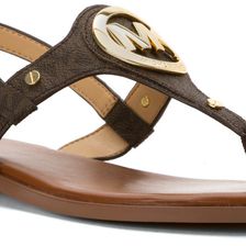 Michael Kors Aubrey Charm Thong MK Mongram/Brown