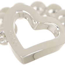 Gucci Sterling Silver Toggle Heart Ring - Size 4.5 SILVER