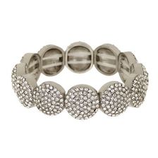 Bijuterii Femei Natasha Accessories Round Pave Crystal Bracelet SILVER