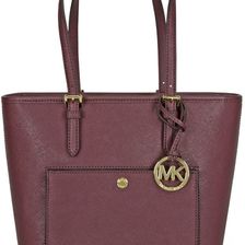 Michael Kors Jet Set Saffiano Medium Top Zip Tote - Plum N/A