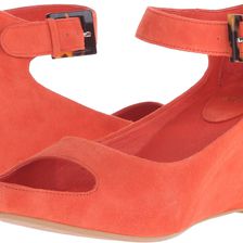 Johnston & Murphy Tricia Ankle Strap Orange Italian Kid Suede