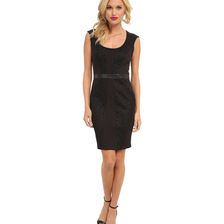 Nicole Miller Open Tech Weave Dress Black