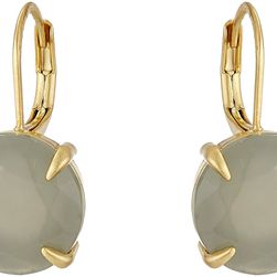 Vince Camuto Round Leverback Earrings Worn Gold/Milky Grey