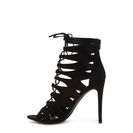 Incaltaminte Femei Forever21 Caged Faux Suede Heels Black