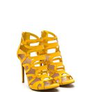 Incaltaminte Femei CheapChic Confidence Boost Faux Nubuck Caged Heels Yellow