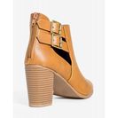 Incaltaminte Femei CheapChic Wilma-h Buckle Down Bootie Cognac