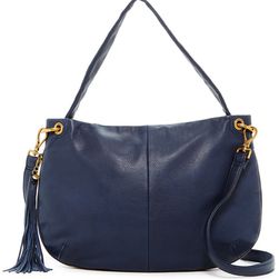 Hobo Vale Leather Shoulder Bag NAVY