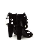 Incaltaminte Femei CheapChic Strong Angles Faux Suede Chunky Heels Black