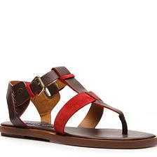 Incaltaminte Femei Ralph Lauren Collection Reesa Leather and Suede Flat Sandal Brown