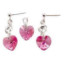 Set Argint 925 cu Swarovski Elements, Rose AB, 10 mm