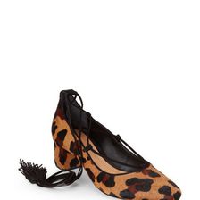 Incaltaminte Femei Schutz Leopard Ariana Lace-Up Low Heel Pumps Natural