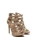 Incaltaminte Femei CheapChic Confidence Boost Faux Nubuck Caged Heels Nude