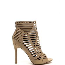 Incaltaminte Femei CheapChic Line Dancing Cut-out Faux Leather Heels Camel