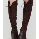 Incaltaminte Femei CheapChic Encore Please Over-the-knee Laced Boots Brown