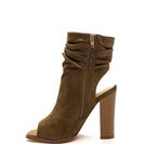Incaltaminte Femei CheapChic Heel Me Slouchy Cut-out Booties Olive