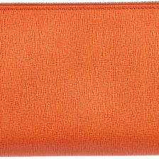 Fendi Leather Coin Case Holder Elite Orange
