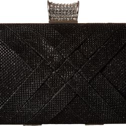 Jessica McClintock Noelle Glitter Minaudere Black