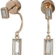 Vince Camuto Pave Crystal Baguette Front Back Earrings Rose Gold/Crystal