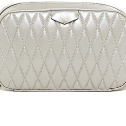 Cole Haan Simone Quilted Leather Crossbody PEWTER
