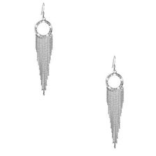 Bijuterii Femei GUESS Silver-Tone Linear Fringe Earrings silver