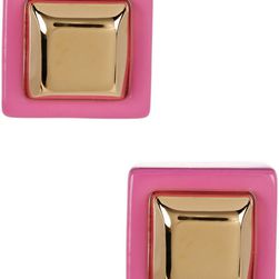 Marc by Marc Jacobs Metal Kandi Square Stud Earrings FUSCHIA PURPLE