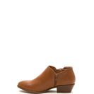 Incaltaminte Femei CheapChic Zip A Beat Faux Leather Chunky Booties Cognac
