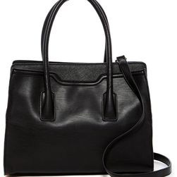 French Connection Iris Faux Leather Tote BLACK